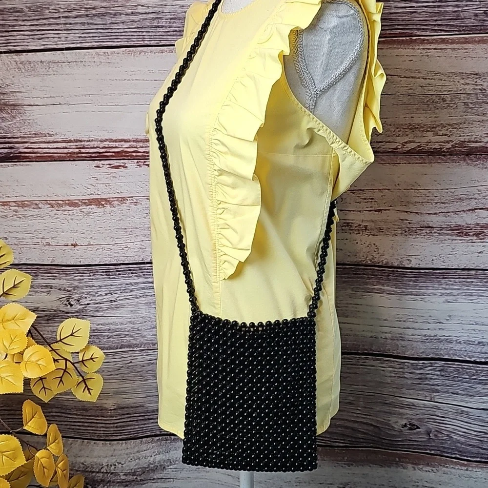 BLACK BEADED CROSSBODY BAG - Picture 2 of 10